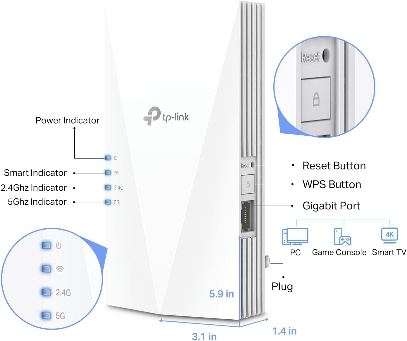 TP-Link RE700X AX3000 WiFi 6 Range Extender Booster