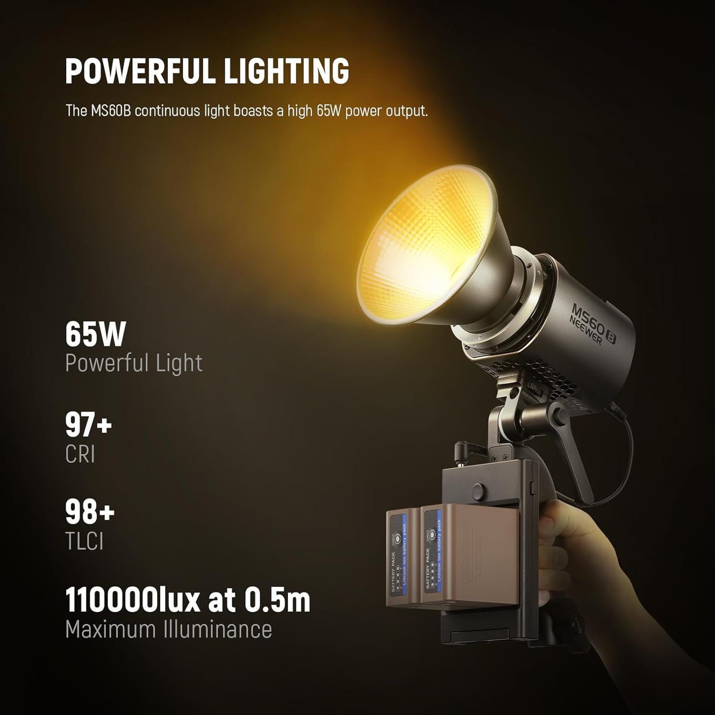 Neewer MS60B 65W LED Video Light Battery Kit
