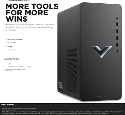 HP 15L Victus Gaming Desktop Ryzen 7 2TB SSD 32GB RAM RX 6600XT