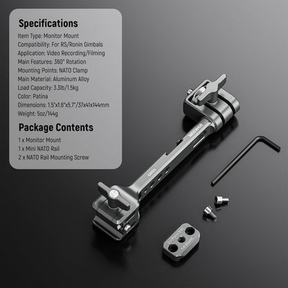 Neewer GA021 NATO Monitor Mount for RS Gimbal