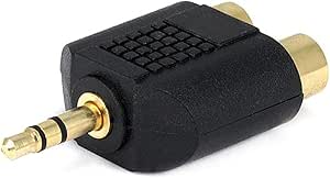 Monoprice 107189: 3.5mm to 2 RCA Gold-Plated Splitter (2-Pack) — main product image
