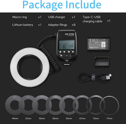 Godox MF-R76 Macro Ring Flash for Sony Canon Nikon Fuji