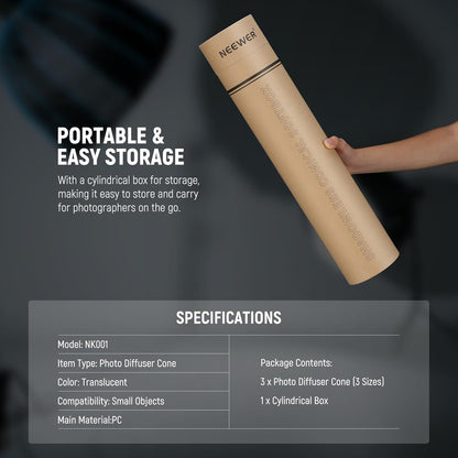 Neewer 10104366 3-Pack Light Cone Photography Diffusers