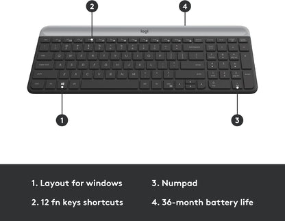 Logitech 920-009437 MK470 Slim Wireless Keyboard Mouse Combo