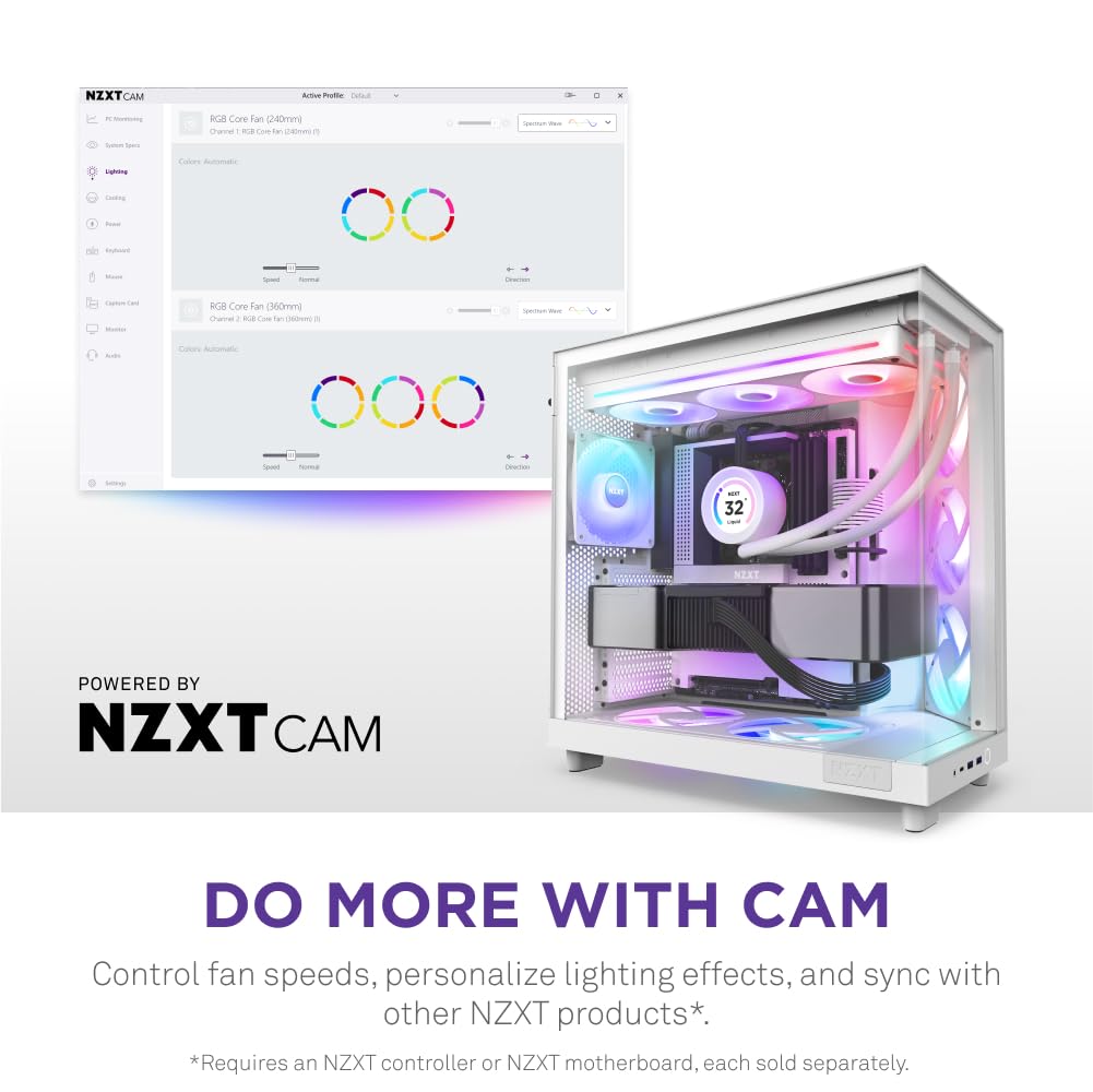 NZXT F360 RGB Core 360mm Liquid Cooler - White