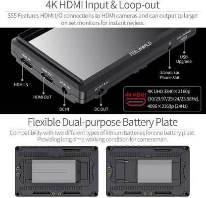 FEELWORLD FW572-US 6 inch Camera Field Monitor - 4K HDMI