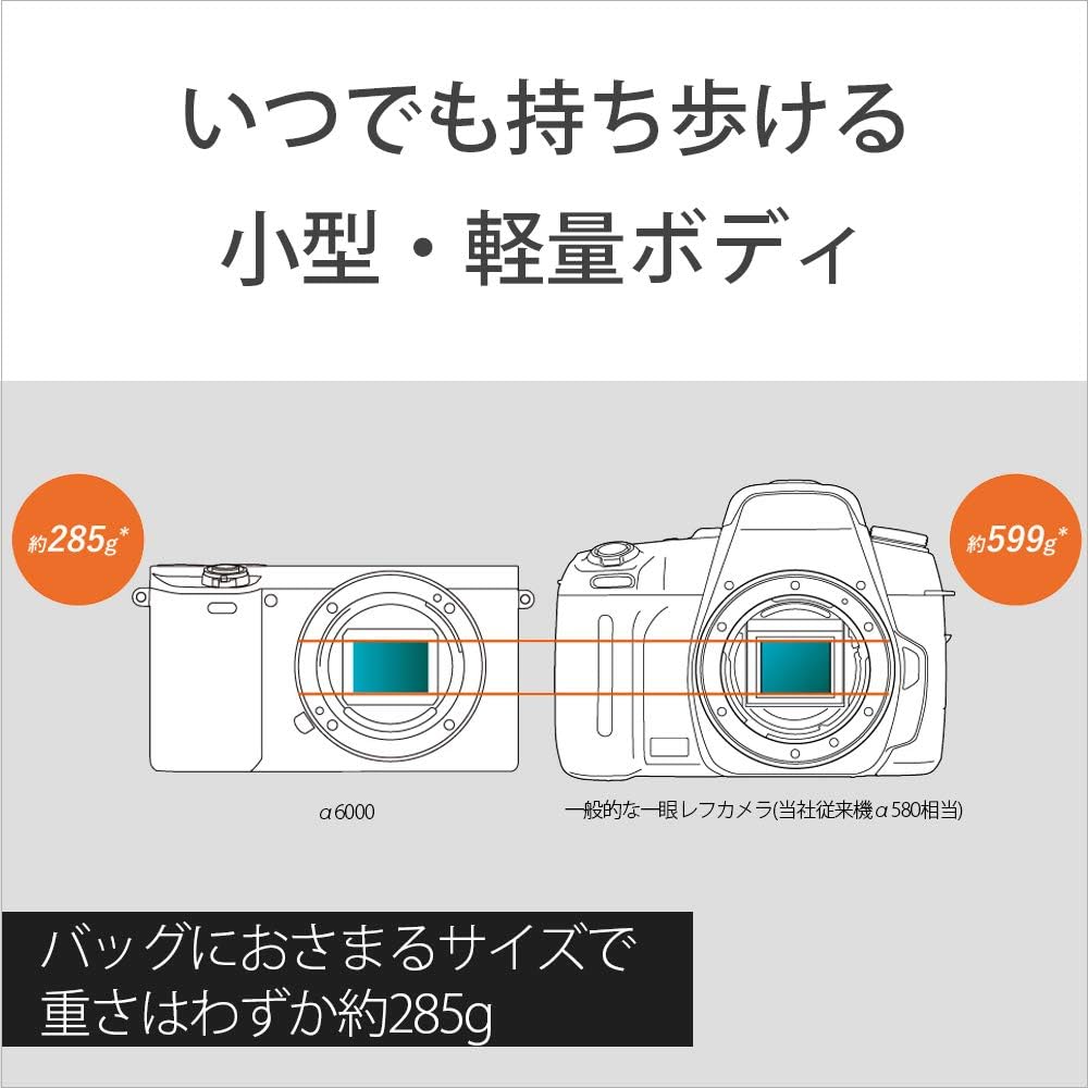 Sony ILCE6000L/B a6000 Mirrorless Camera with 16-50mm Lens (Renewed)