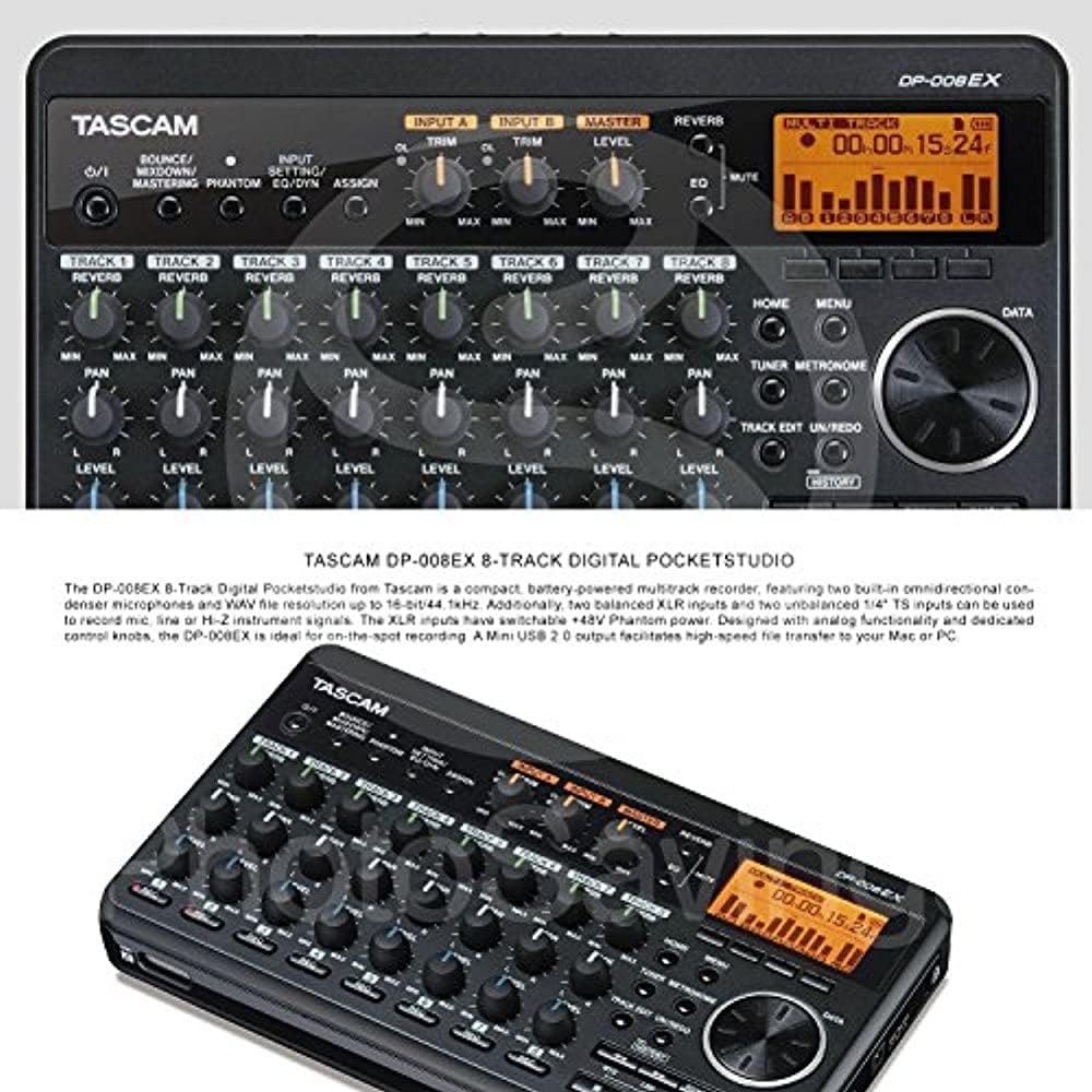 Tascam PS-DP-008EX Portable 8-Track Digital Pocketstudio Bundle