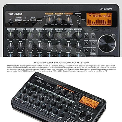 Tascam PS-DP-008EX Portable 8-Track Digital Pocketstudio Bundle