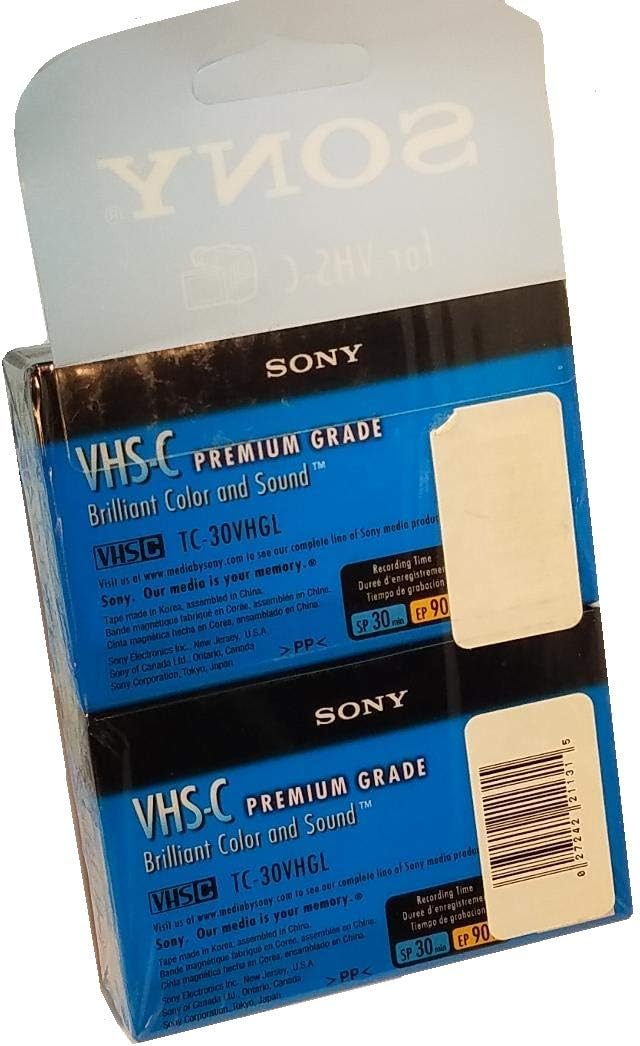 Sony TC30VHGL/2B VHS-C Premium 30-Min Cassette 2-Pack