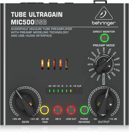 Behringer MIC500USB Tube Ultragain Mic Preamp with USB