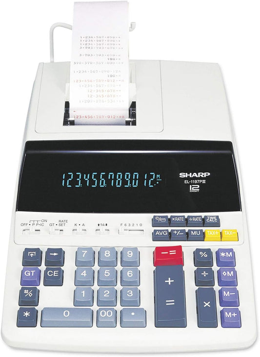 Sharp EL1197PIII Two-Color Printing Desktop Calculator