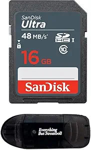 SanDisk SDSDUN-0016G 16GB SDHC Flash Memory Card Bundle