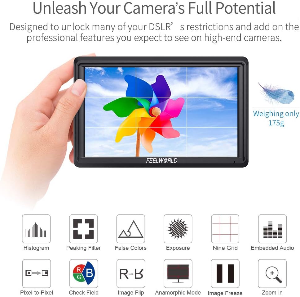 FEELWORLD FW572-US 6 inch Camera Field Monitor - 4K HDMI