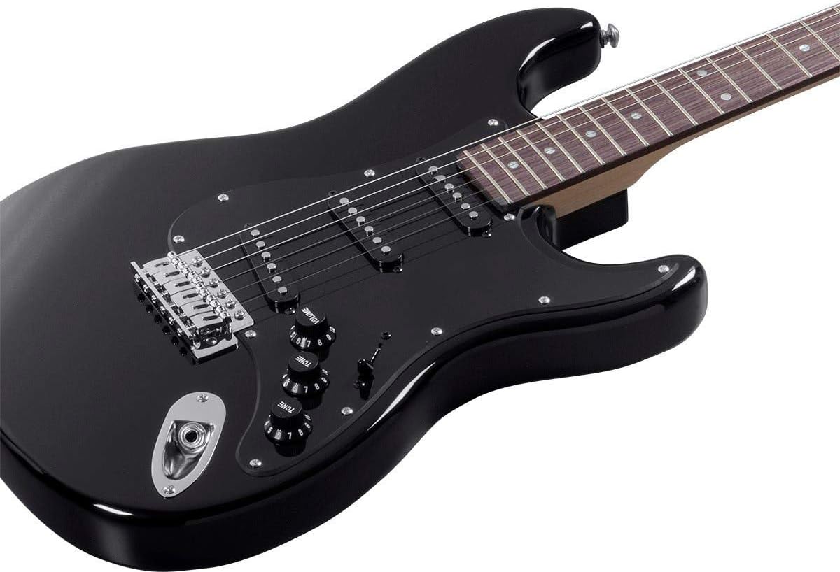 Monoprice 610160 Cali Classic Black Electric Guitar
