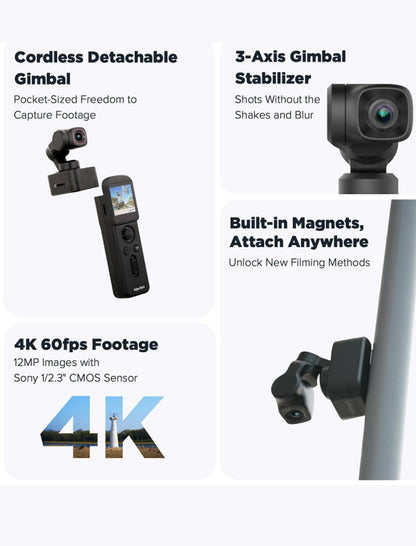 FeiyuTech Pocket 3 Kit - 4K Gimbal Action Camera