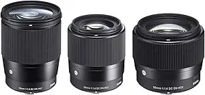 Sigma 16mm, 30mm, & 56mm f1.4 Sony E-Mount Lens Bundle — main product image