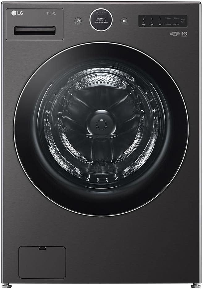 LG WM6700HBA 5.0 Cu. Ft. Black Steel Smart Washer — main product image