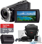 Sony HDR-CX455 Handycam Camcorder Bundle - 1080p, Battery, 64GB SD Card