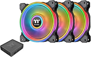 Thermaltake CL-F089-PL14SW-B Riing Quad 140mm RGB Fan 3-Pack — main product image