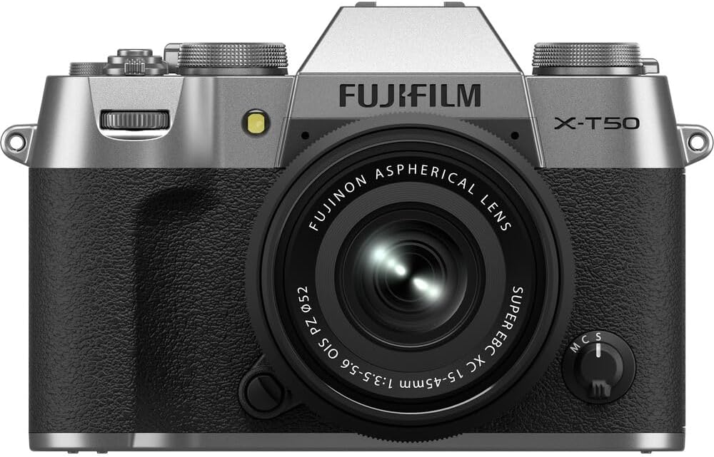 Fujifilm X-T50 X-T50 Camera with XC15-45mm Lens & Accessories Bundle - Silver