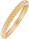 Novastar 14K Gold Plated Flat Ribbed Bangle Bracelet