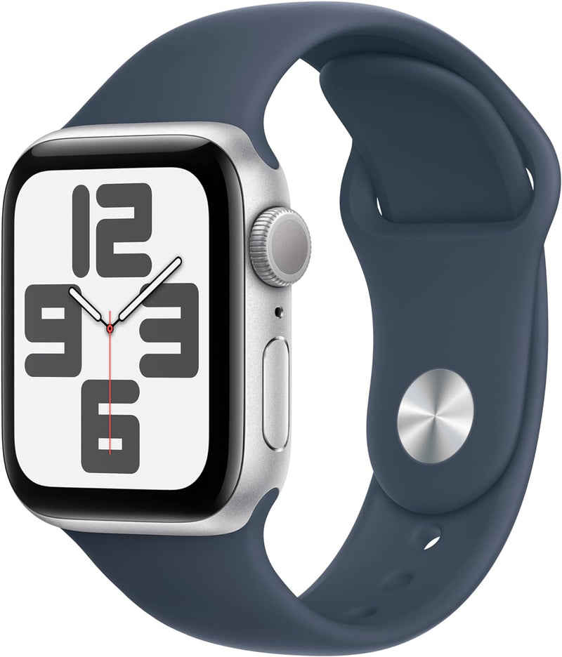 Apple Watch SE (2nd Gen) GPS 40mm Silver Aluminum Storm Blue Band — main product image