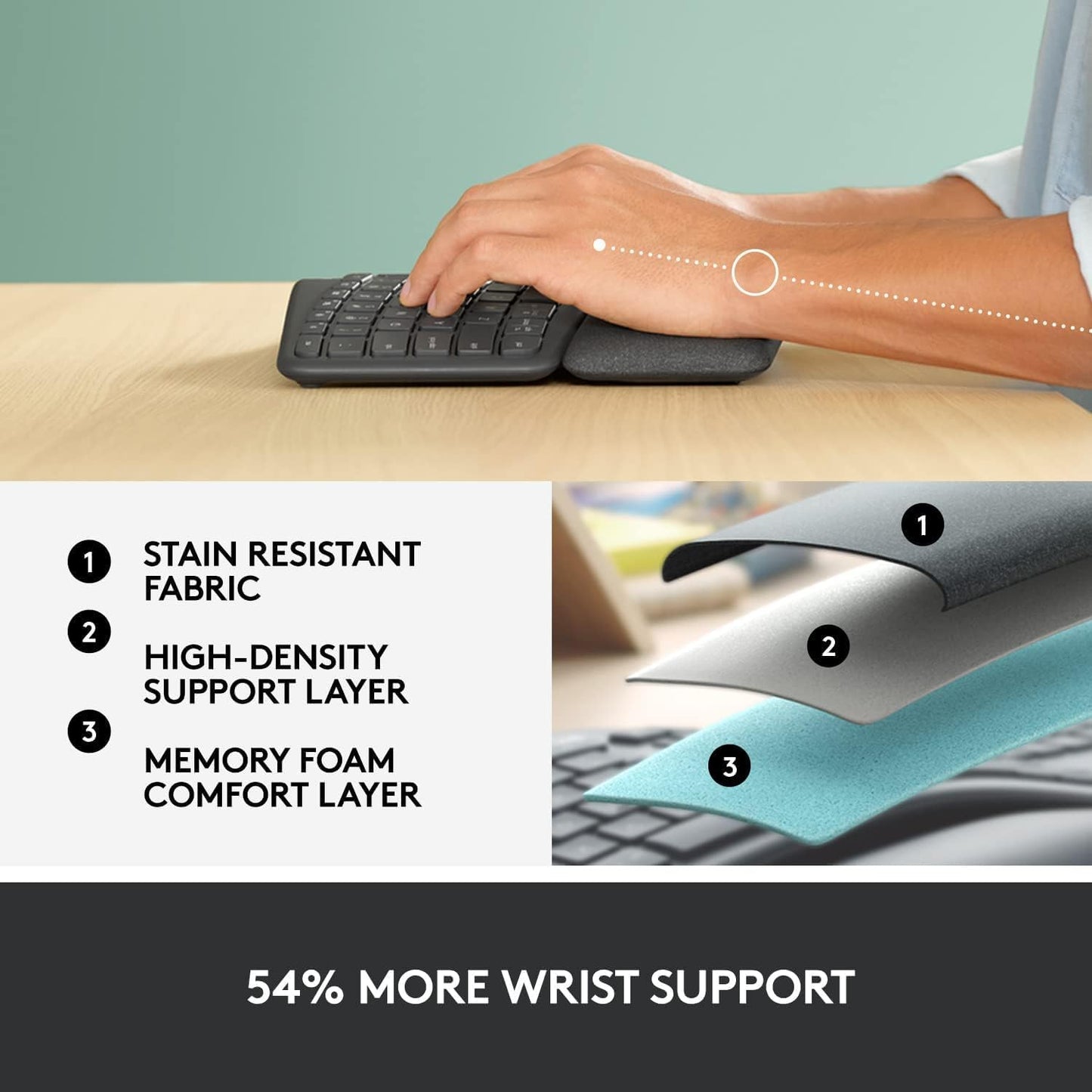 Logitech 920-009166-cr Ergo K860 Wireless Ergonomic Keyboard (Renewed)