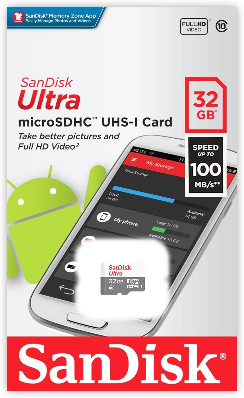 SanDisk SDSDQUAN-032G-G4A Ultra 32GB Micro SDHC Card