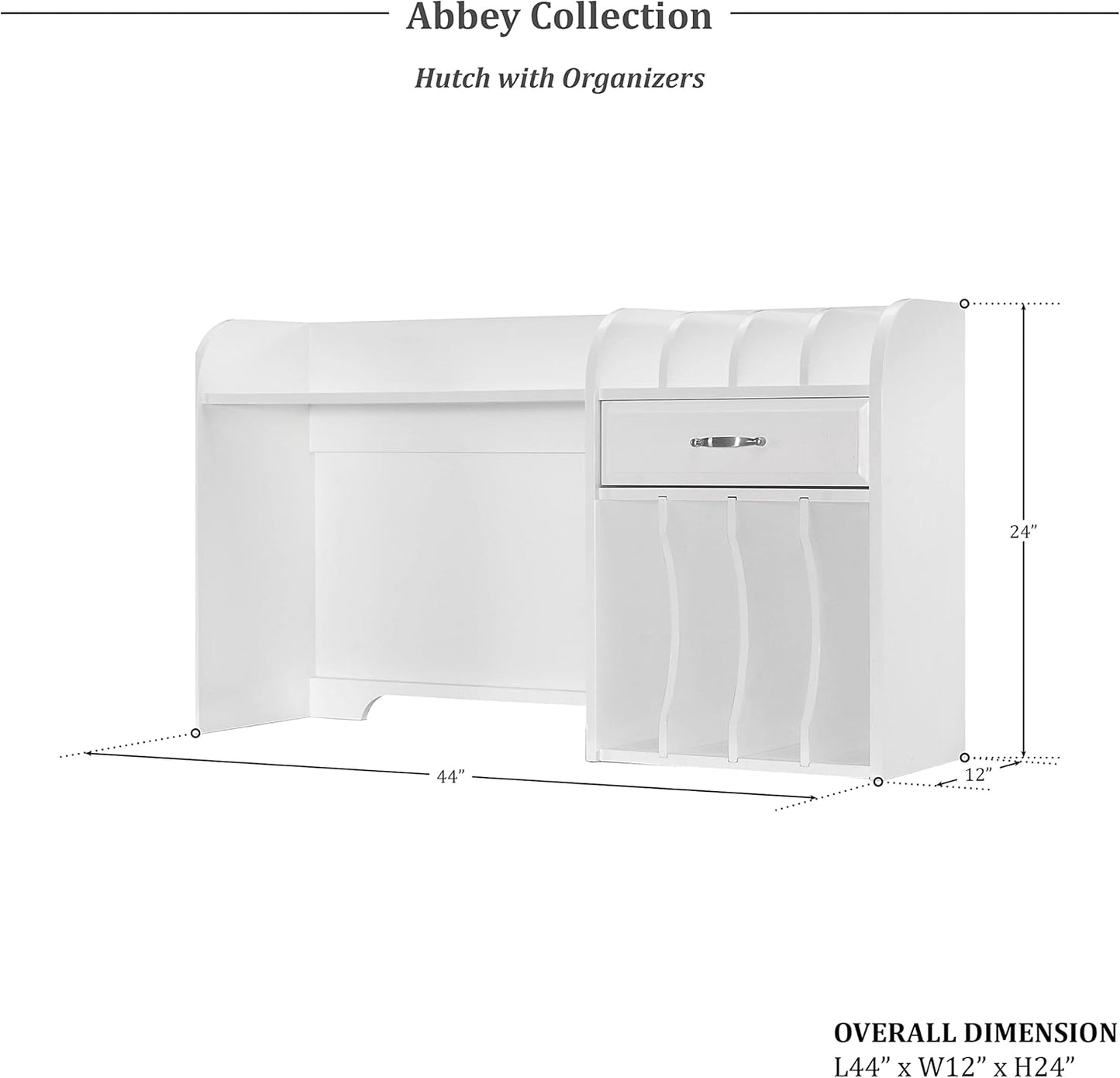 Lexicon 194840163589 Abbey Hutch with Organizers White