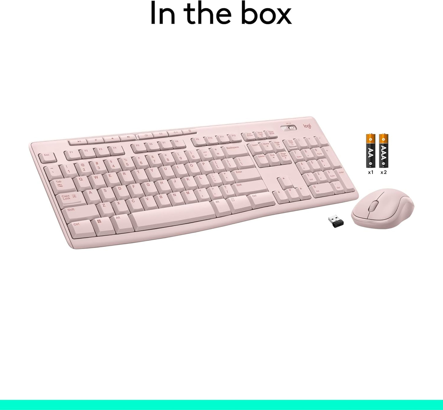 Logitech 920-013270 MK270 Wireless Keyboard and Mouse Combo Rose