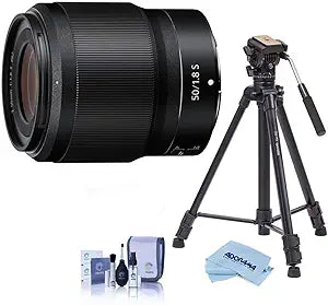Nikon Z 50mm f/1.8 S Lens: Mirrorless, Slik Tripod Bundle — main product image