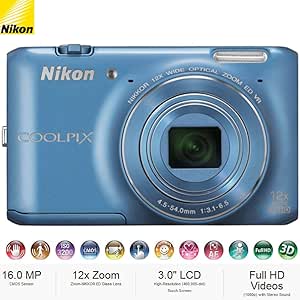 Nikon COOLPIX S6400 CRTNKCPS6400BLRB - 16MP 12x Zoom Camera (Renewed)