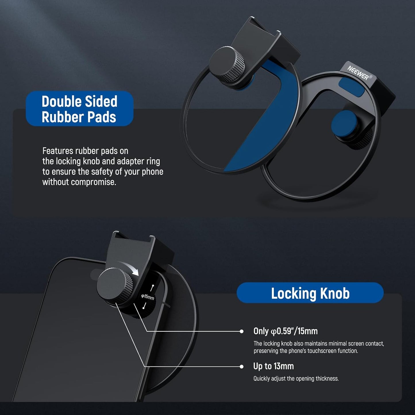 Neewer LA006 67mm Phone Filter Mount Clip Cold Shoe