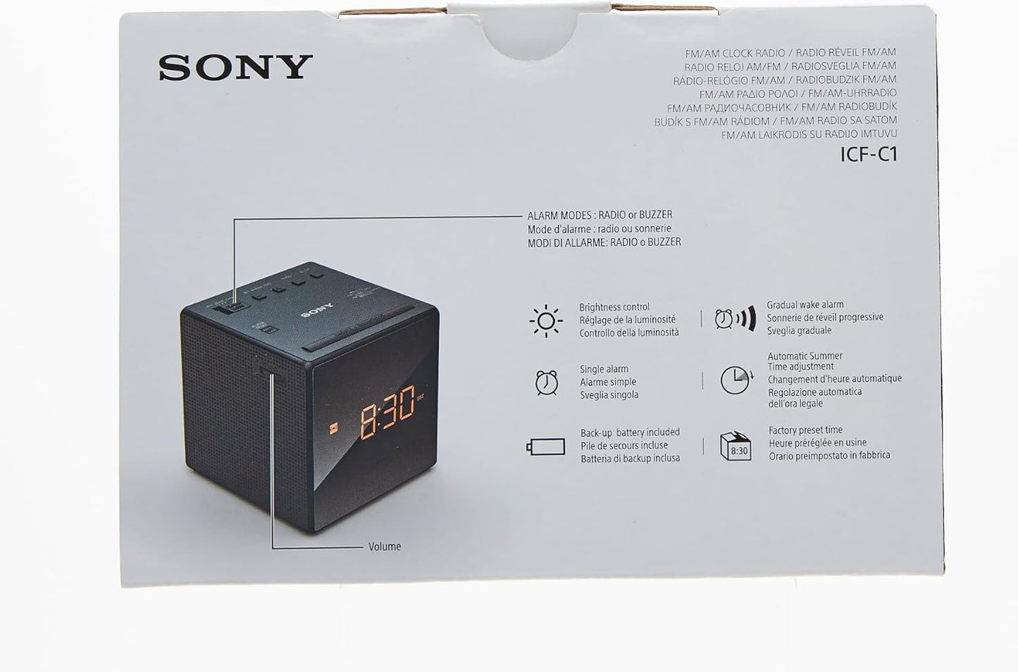 Sony ICFC1B.CED Black AM/FM Clock Radio