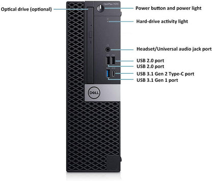 Dell OPTIPLEX-7070-SFF i7 Desktop PC NVMe SSD (Renewed)