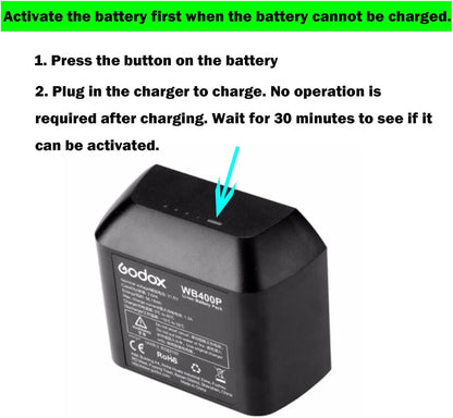 Godox WB400P Battery Replacement for AD400 Pro Flash