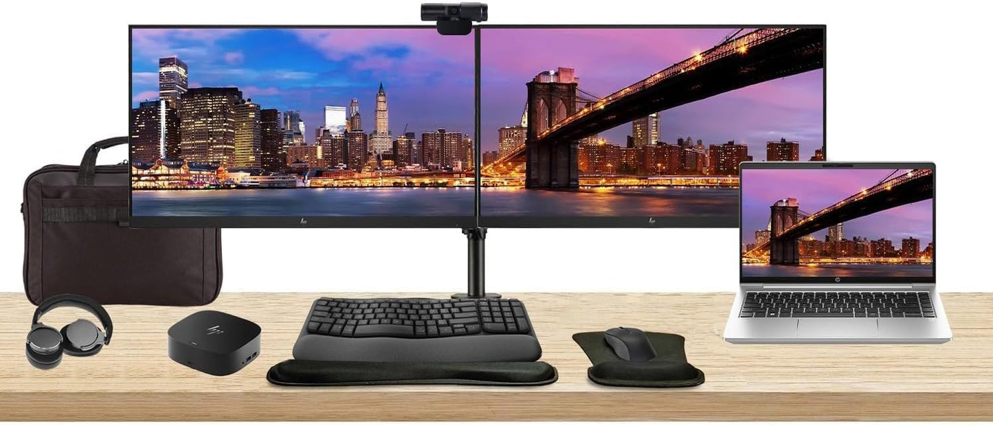 HP 445 G10 ProBook Bundle: 2x 24" Monitor, Dock, Keyboard, Mouse