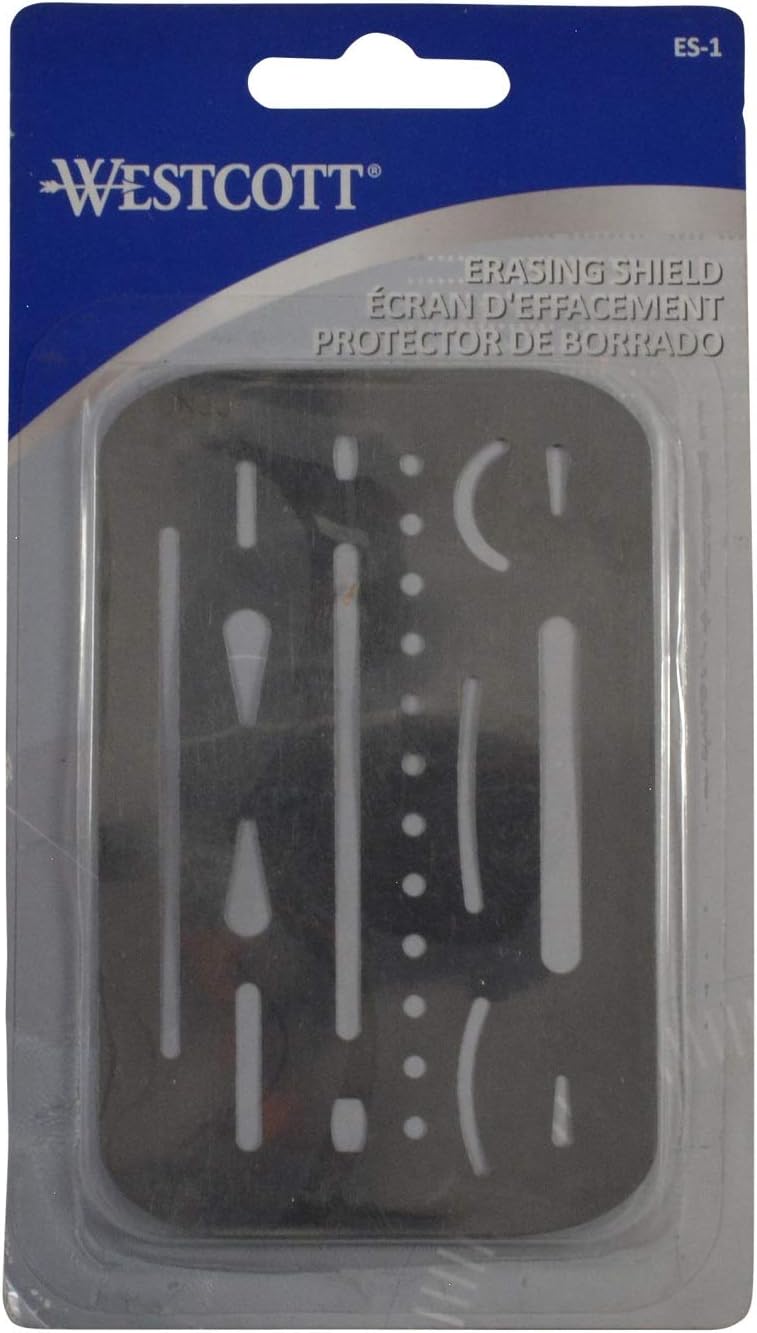Westcott ES-1 Erasing Shield 3.5" x 2.25" Stainless Steel