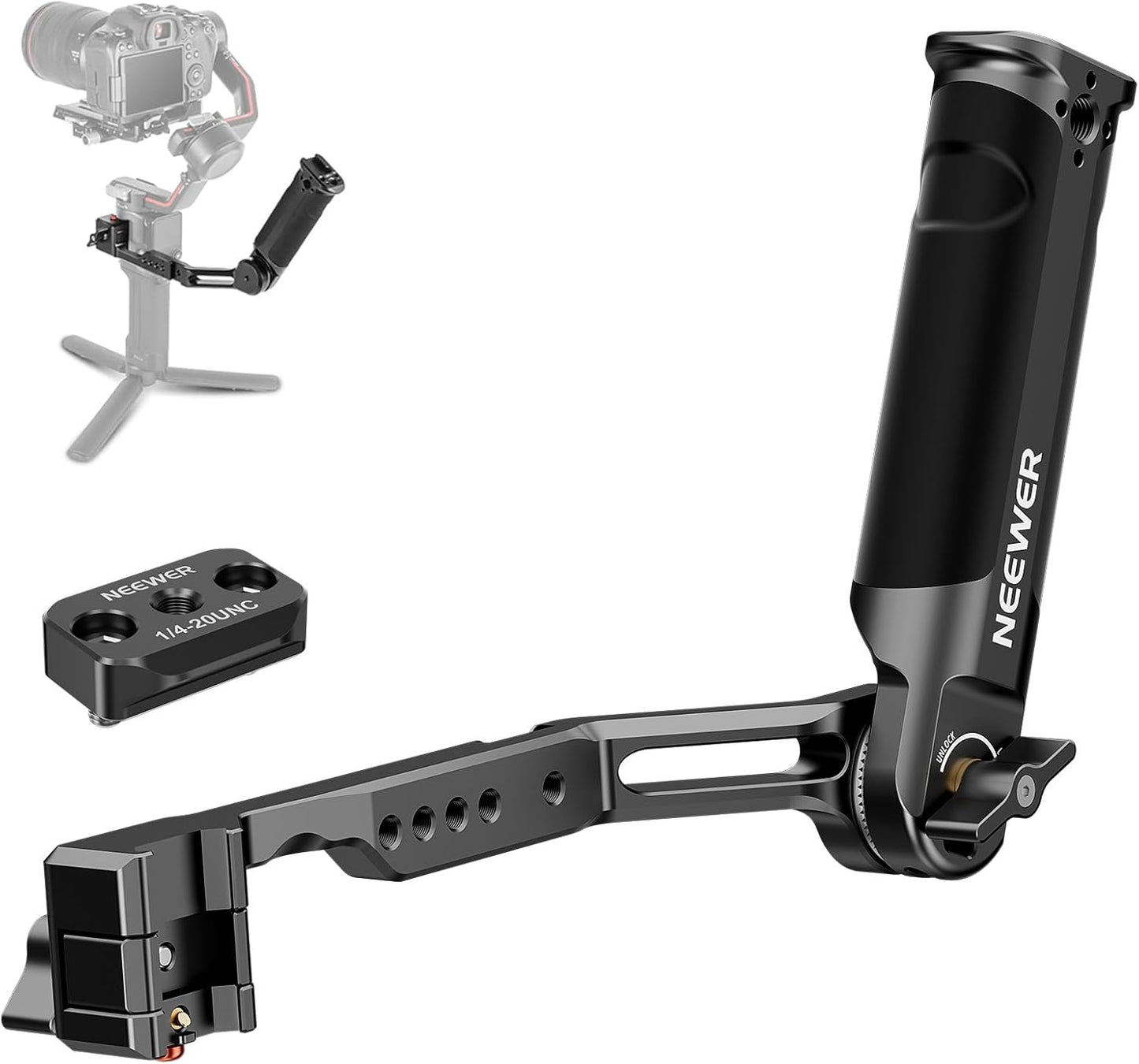 Neewer 10104118 Gimbal Sling: DJI Ronin Handle Grip with NATO Rail