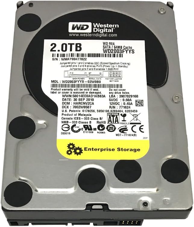 Western Digital RE4 WD2003FYYS 2TB SATA HDD Renewed