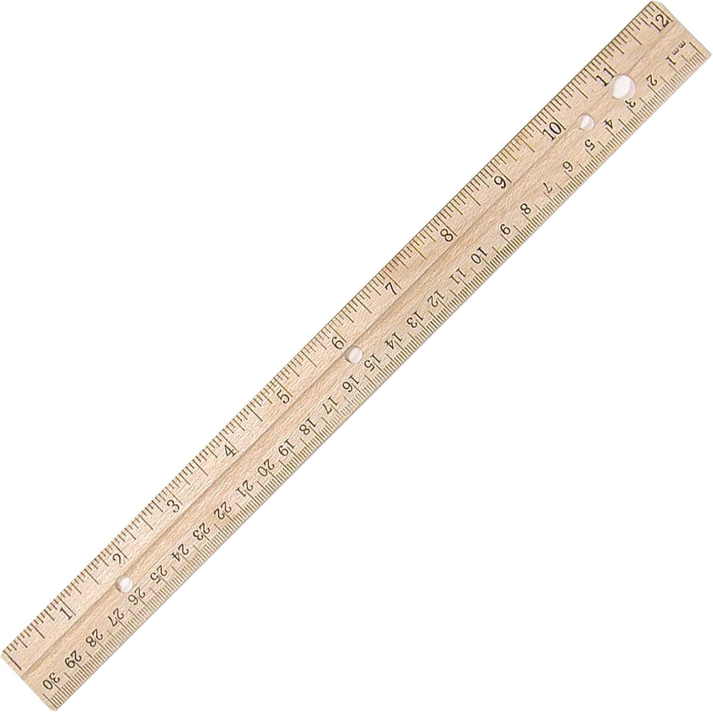 Westcott 10702 Wood Ruler 12-Inch Metal Edge