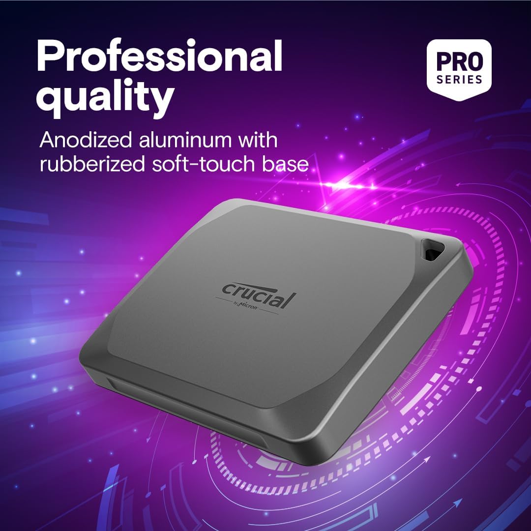 Crucial X9 Pro 2TB Portable SSD: 1050MB/s USB 3.2 External Drive