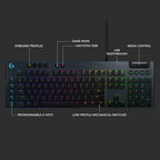 Logitech G815 LIGHTSYNC RGB Clicky Mechanical Keyboard (Renewed)