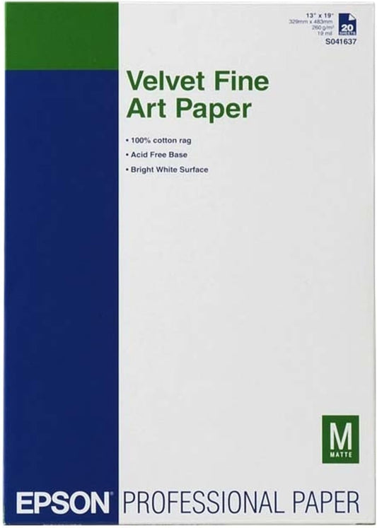 Epson S041637 Velvet Fine Art Paper 13x19