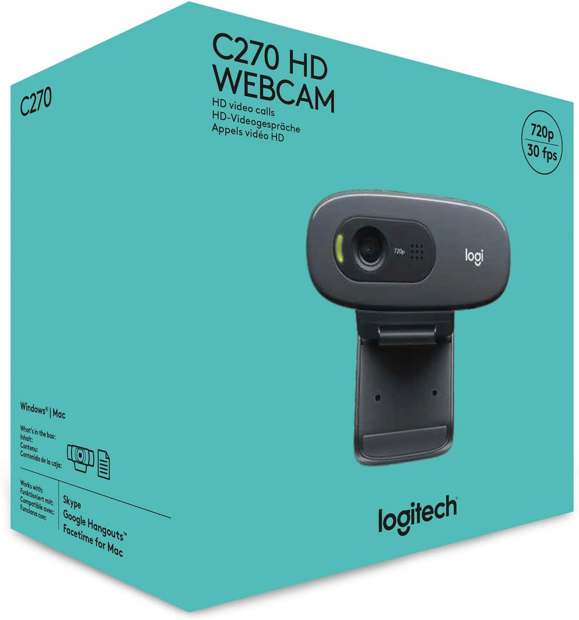 Logitech C270 HD 720p Webcam with Mic