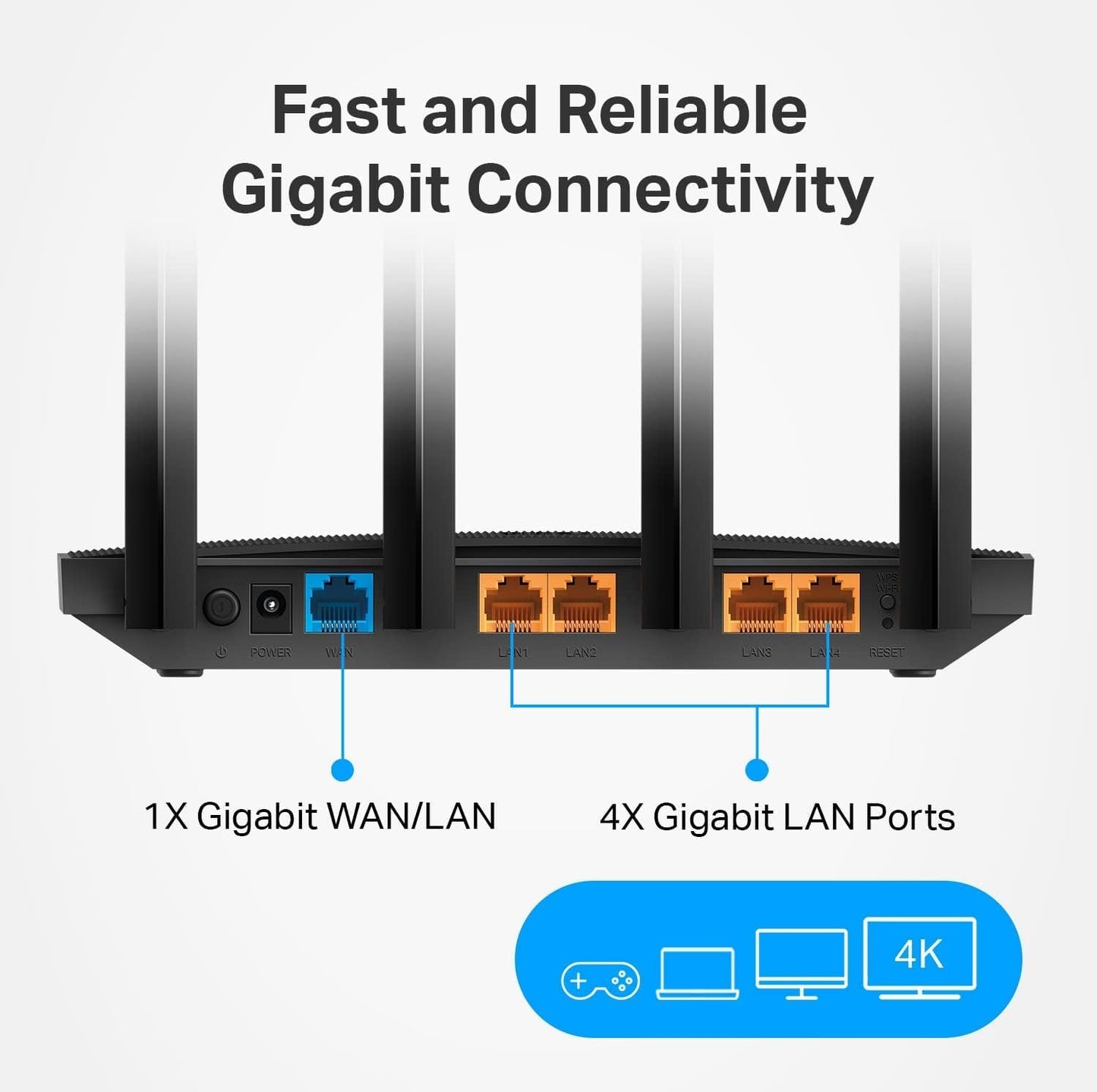 TP-Link Archer A6 AC1200 Gigabit WiFi Router - MU-MIMO