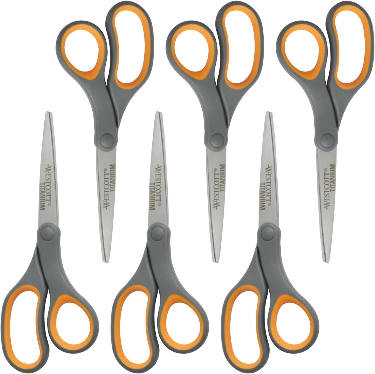 Westcott 00803 Titanium Bonded 8-Inch Scissors 6-Pack