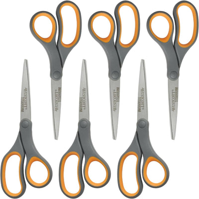 Westcott 00803 Titanium Bonded 8-Inch Scissors 6-Pack