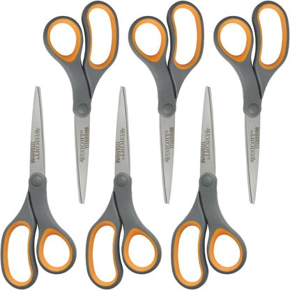 Westcott 00803 Titanium Bonded 8-Inch Scissors 6-Pack